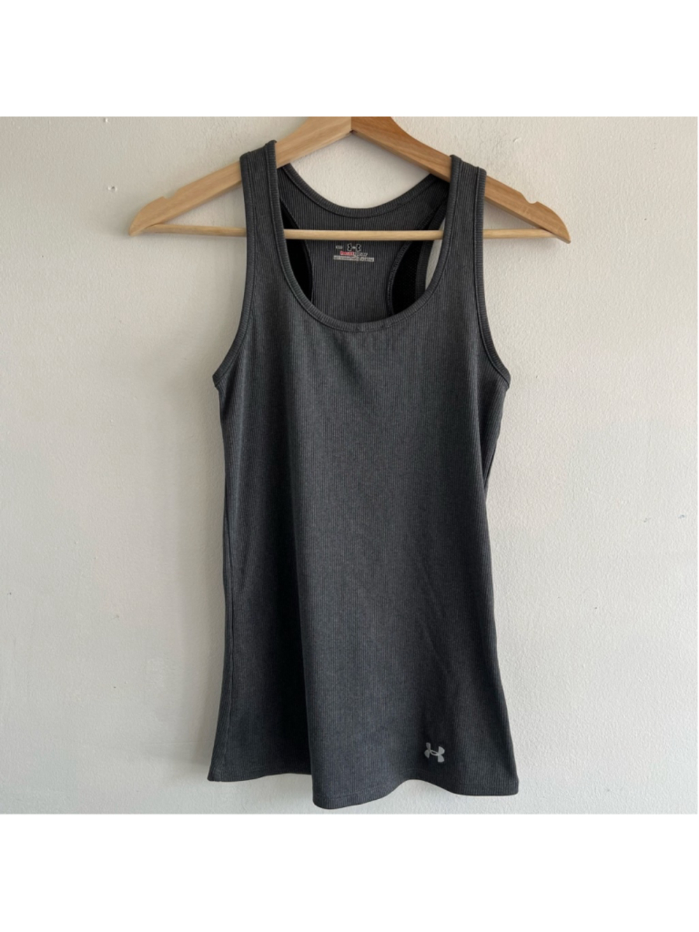 Under Armour Gray HeatGear Ribbed Tank Top S